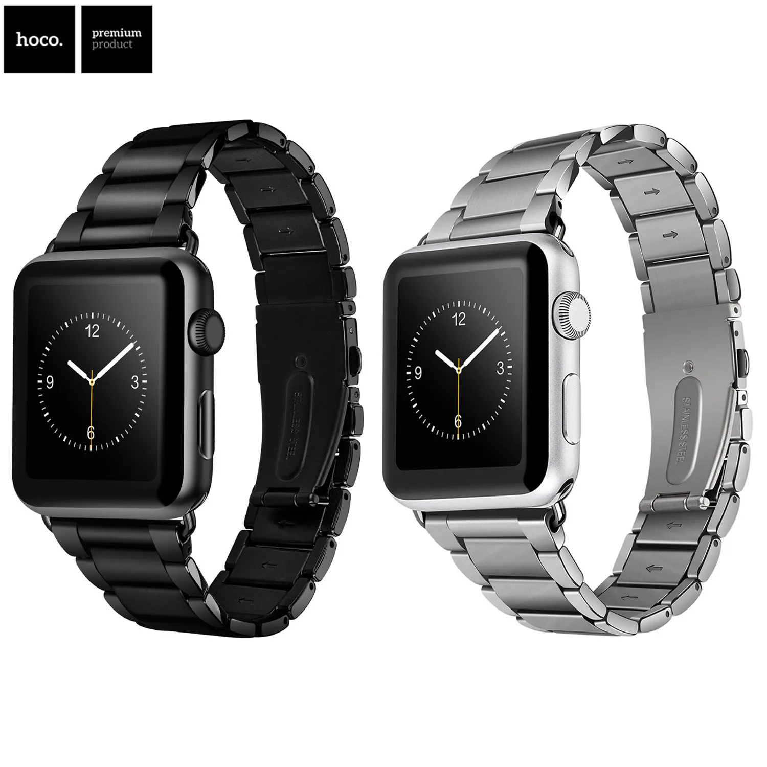 HOCO 3 бусины классический ремешок из нержавеющей стали для Apple Watch iWatch ремешок серии 1 2 3 4 ремешок 44 мм 42 мм металлический браслет