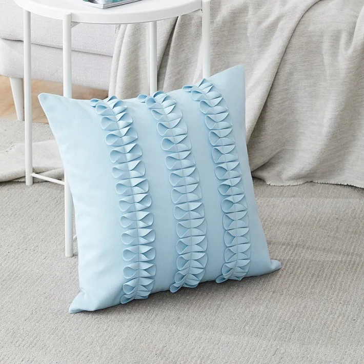 Light Blue Topfinel Мягкая Милая наволочка с бантиком, наволочка для подушки, роскошные квадратные декоративные подушки для дивана, кровати, автомобиля, подушки для дома - Цвет: Light Blue