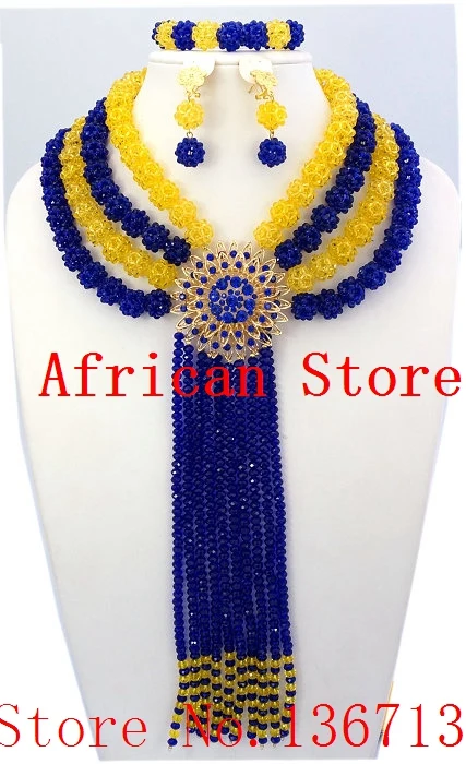 

Amazing african beads jewelry set chain women Nigerian wedding crystal multi layer necklace/ earring Indian jewelry sets R608
