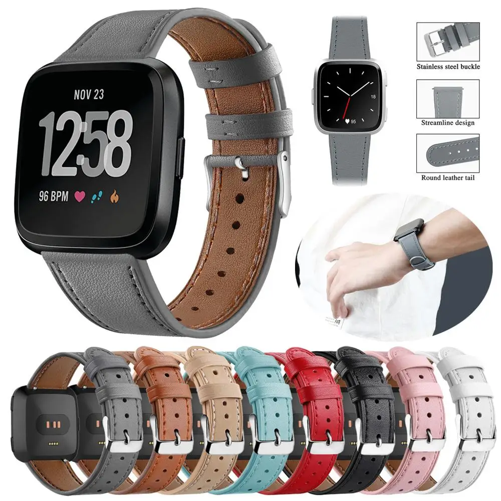 Новинка 2019 роскошный Смарт-браслет на ремешке для Fitbit Versa Lite кожаный ремешок