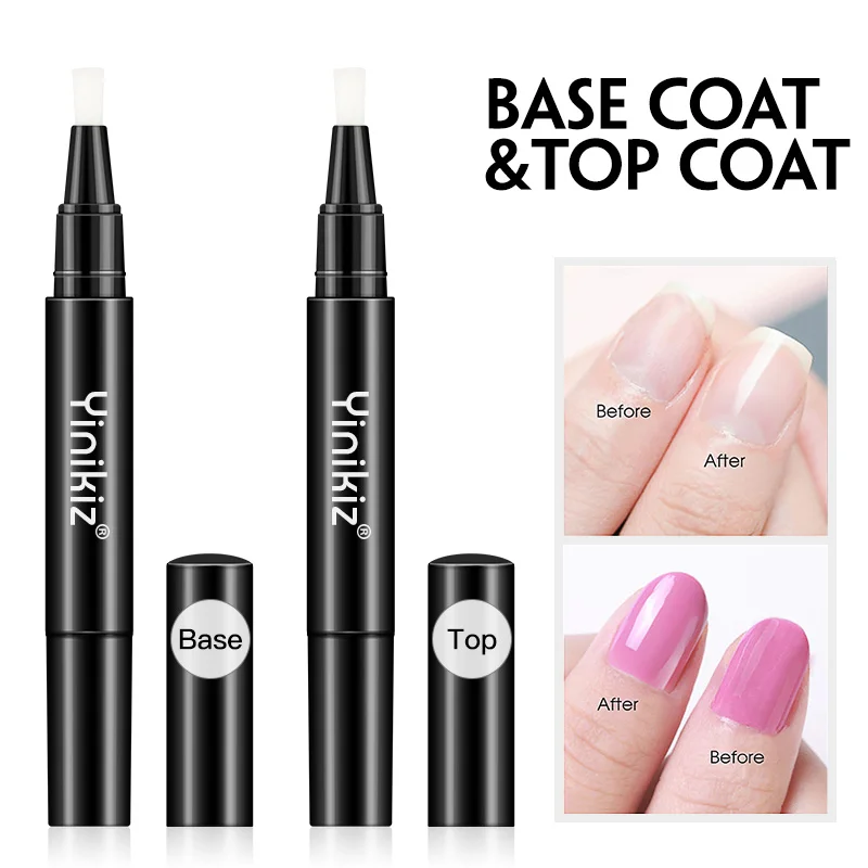 Top and Base Coat Yinikiz Новое поступление ногтей доттер для гель-лака легко Применение ногтей лак для верхнего и базового покрытия, прозрачный лак для ногтей пера гелевое, лаковое покрытие - Цвет: Top and Base Coat