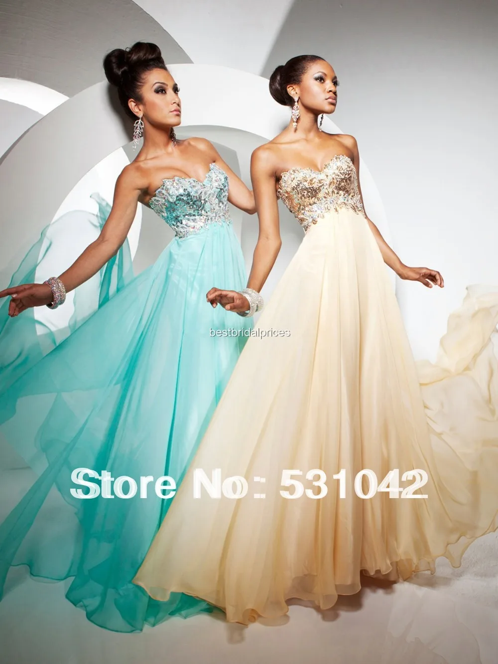 cheap-Wholesale Strapless Beaded Crystal Sweetheart Full Length Long Formal Evening Prom gowns Pageant Gown TY050 | Свадьбы и