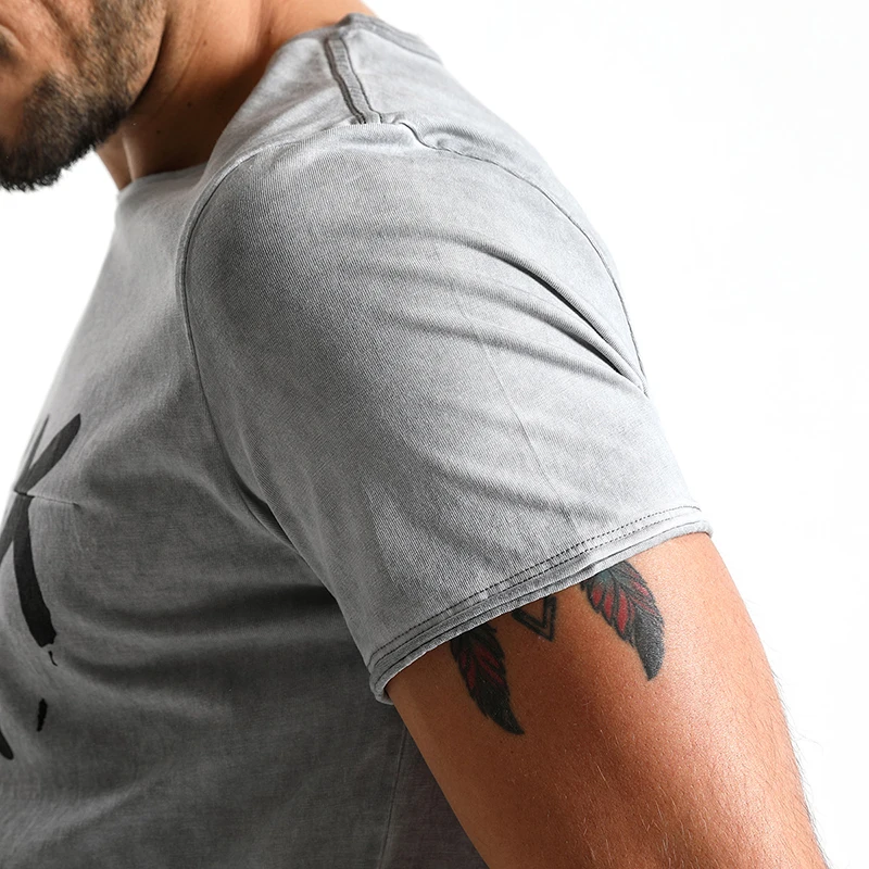 SIMWOOD Лето 2019 г. Винтаж футболка для мужчин Slim Fit мода короткий рукав узор хлопковые