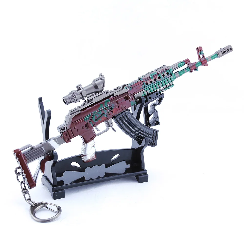 Playerunknown's боя PUBG P1911 M16A4 98k M762 G36C MP5K Косплэй реквизит серый цвет с красноватым отливом брелок игрушка 6 шт./компл