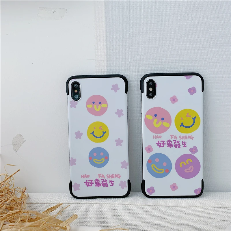 Милый мультяшный персональный текстовый смайлик чехол для телефона iPhone XS max