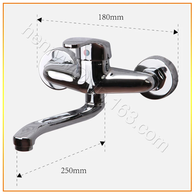 

L15690-роскошный настенный хромированный латунный материал для холодной и горячей воды, кухонный смеситель для раковины
