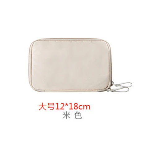 Large Beige Женский Мужской дорожный кошелек для паспорта, держатель для карт, водонепроницаемый мужской чехол для документов, повседневный однотонный кошелек для денег - Цвет: Large Beige