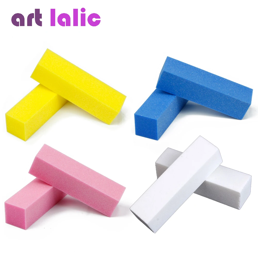 

2 Pcs/lot Nail Art Buffer Buffing Sanding Files Block Yellow Pink Nail Tips Manicure Pedicure Accessories Tools