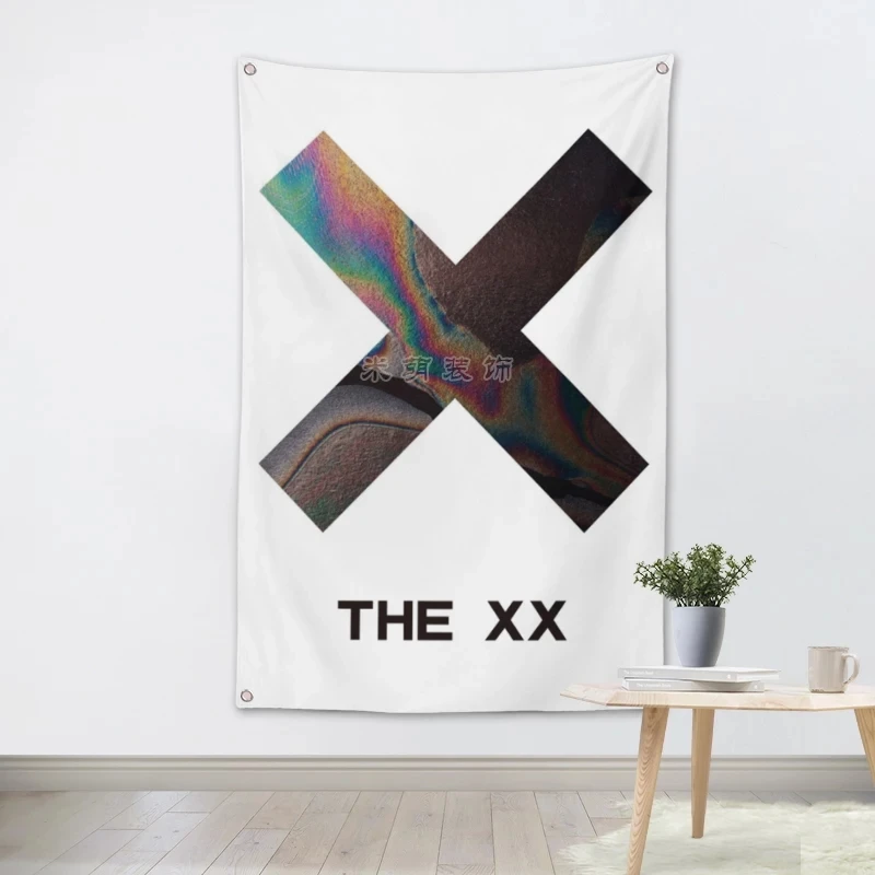 

"THE X X" Large Rock Flag Banners Four-Hole Wall Hanging Painting Bedroom Studio Party Music Festival Background Decoration