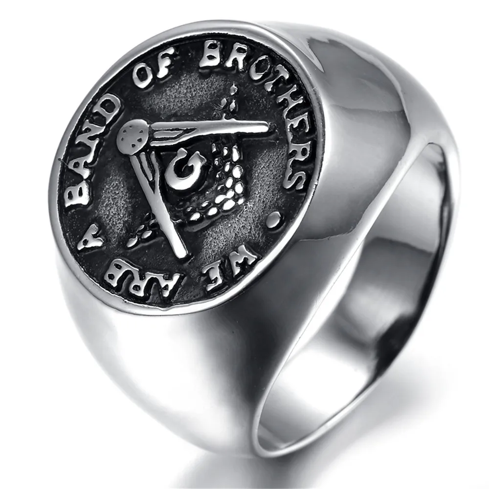 Free Shipping 316L Stainless Steel Masonic Ring for Men, Master Masonic Signet Ring, Free Mason Ring Jewelry
