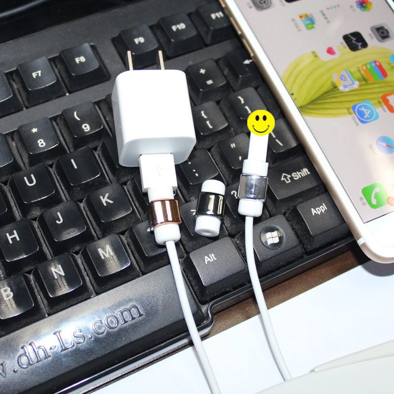 20 шт./лот Золотой Серебряный защитный USB кабель для зарядного устройства