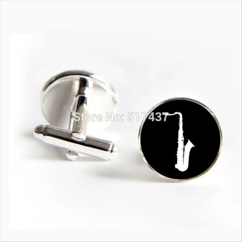 2017 оптовая продажа запонки в виде саксофона музыкальный инструмент модные