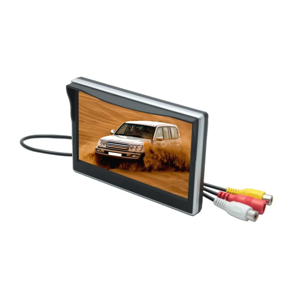 5 дюймов TFT-LCD Автомобильный дисплей цифровой HD монитор Авто Парковка резервный обратный 2-Ch AV вход широкий монитор напряжения с кронштейном