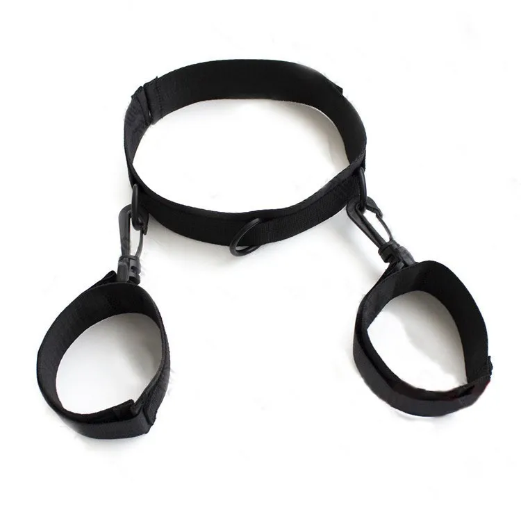 B/D SM Sex Toys For Couple Adult Games Black Nylon Strap Neck Collar To Hand Cuffs Fetish Bondage Restraint Slave Products | Красота и