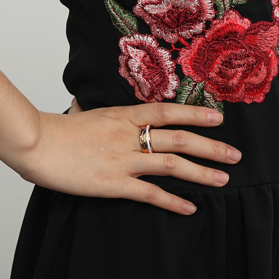 

WelMag Women's Ring Hematite Health Ring with Rhinestones Elegant Stainless Steel Bio Energy Jewelry USA Size 8.0mm Mens Ring