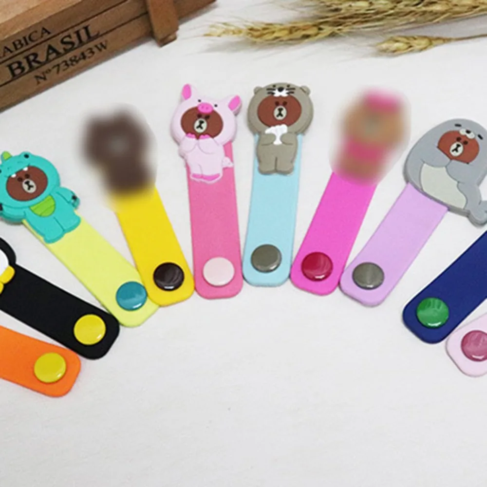 Animated Cartoon Cable Organizer Press Buckle Bobbin Winder Ear Mechanism Storage line Multifunction Receive Bag Clip