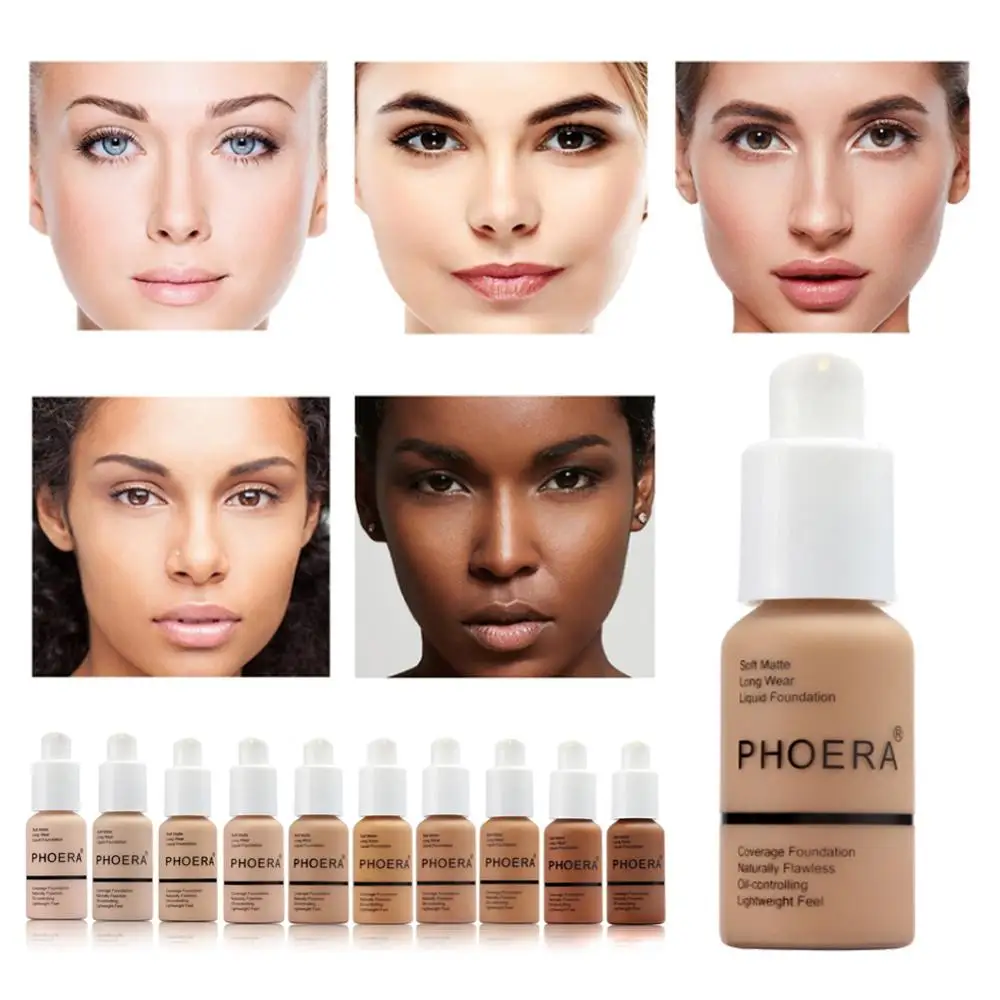 PHOERA Pro макияж жидкая матовая основа полный охват отбеливающий крем