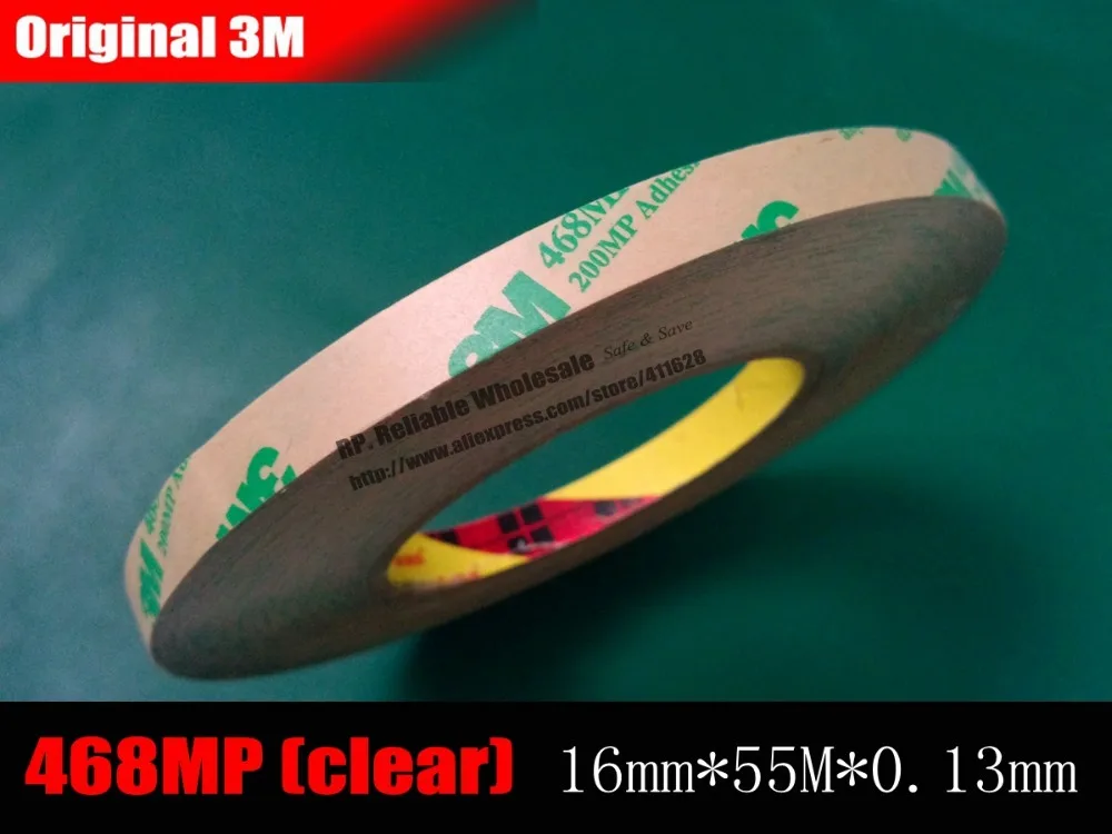 

(16mm*55M*0.13mm) Clear Double Sided Sticky Tape High Temperature Resistant, Metal Thermal Pads Heat Sink Joint, Original 3M 468