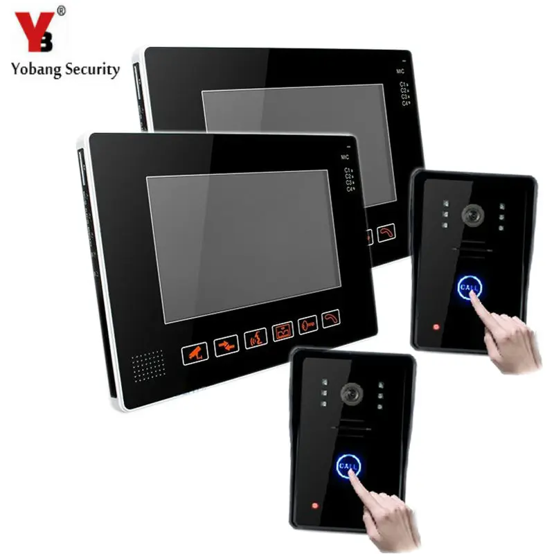 YobangSecurity 9 &quotвидео аудио домофон дверной звонок видео контроль доступа 2 камеры