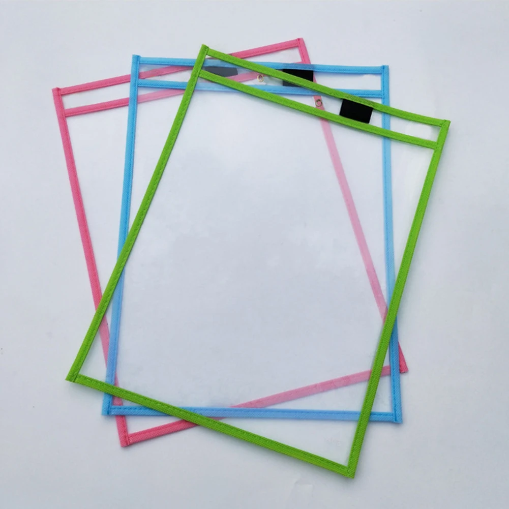 

10Pcs File Bag Handwritten Erasable File Bag Reusable Document Pockets Teaching Supplies Set