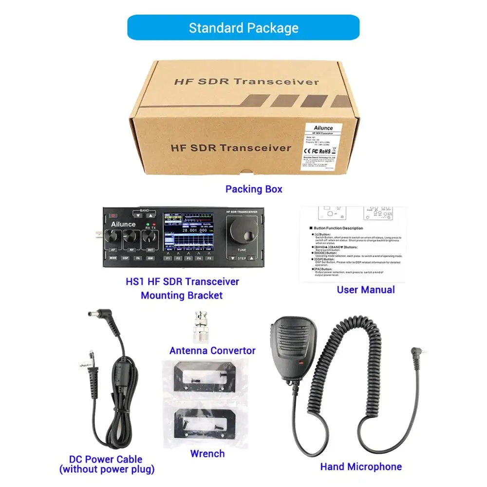 RETEVIS Ailunce HS1/HSI PLUS HF SDR трансивер коротковолновый SSB QRP Ham любительский радио 15 Вт 0 5 30