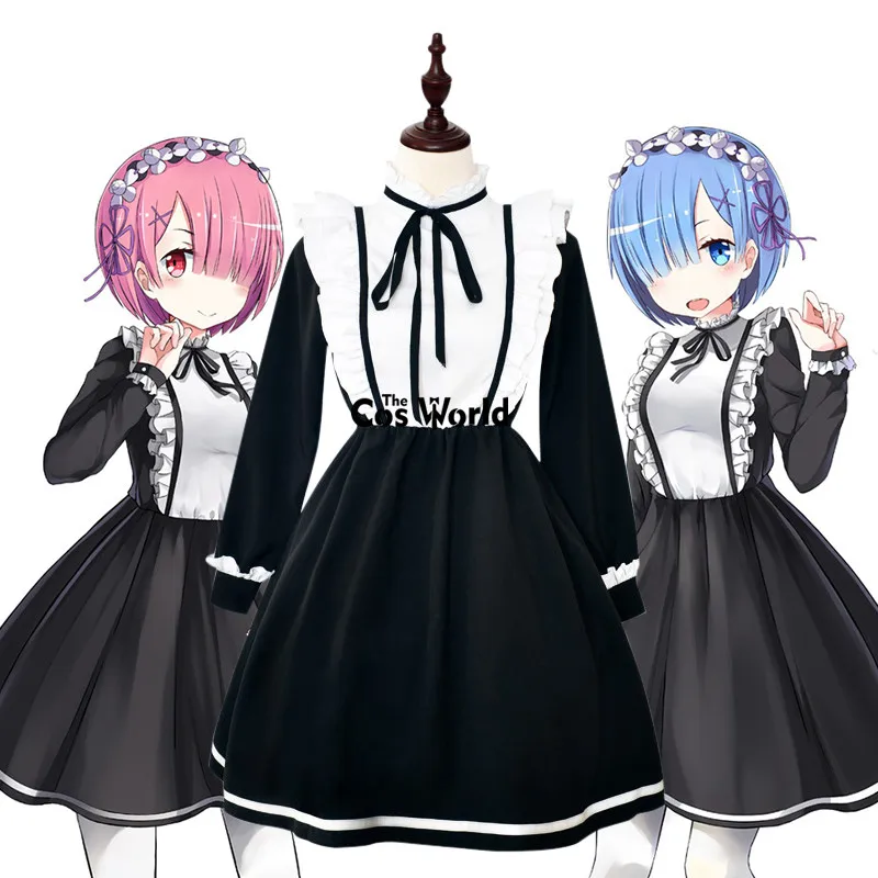 Платье для косплея из аниме Re Zero Kara Hajimeru Isekai Seikatsu Ram u RAM Remu REM Maid| |
