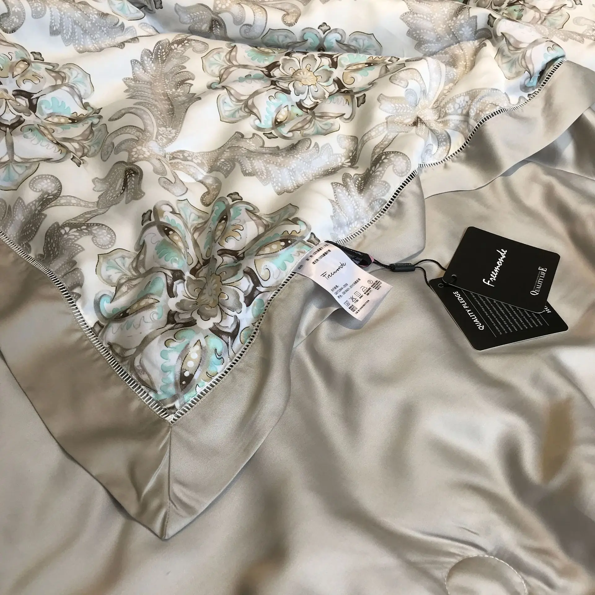 Abbiemao высококачественное постельное белье из хлопка Tencel, комплект из 4 предметов, кружевное шелковое постельное белье на весну/лето, размер queen/King