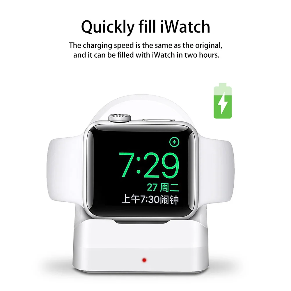 Беспроводное зарядное устройство Ascromy для Apple Watch Series 1 2 3 4 Iwatch с подставкой и