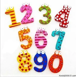 10packs/lot (10pcs/pack) Creative Wooden fridge magnet sticker Fridge Free shipping.Early education products | Дом и сад