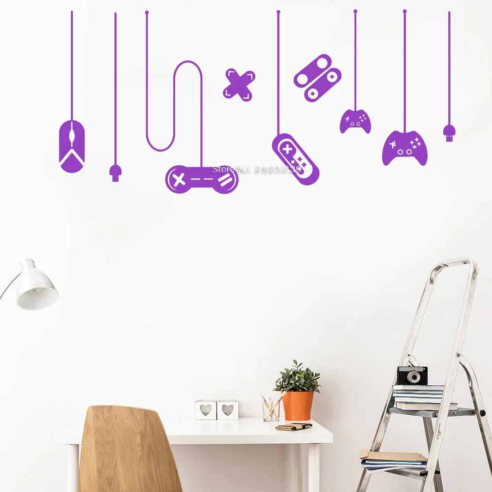 Контроллеры игровой настенные комплект геймера виниловая игровая наклейки на