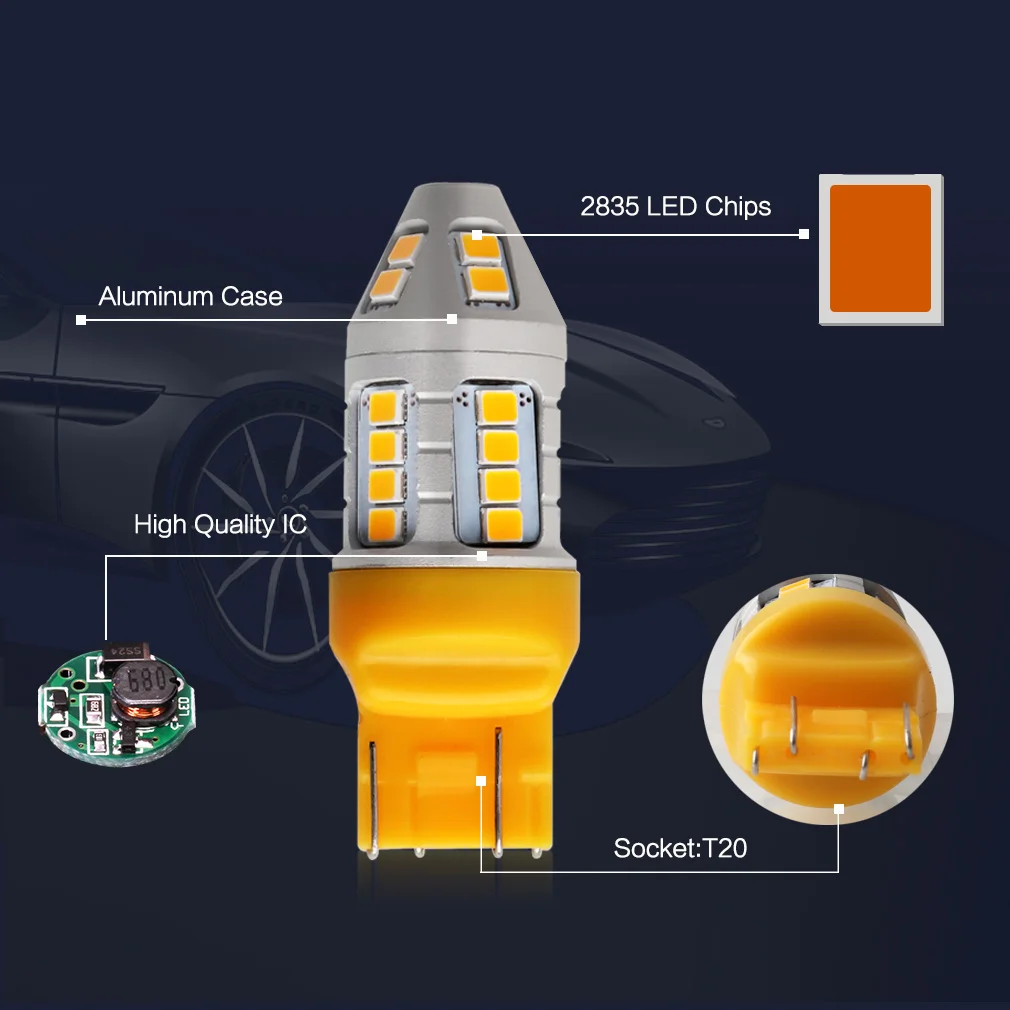 S & D Auto T20 светодиодный фонарь WY21W W21W W21/5W 7440 7443 DRL Поворотная сигнальная лампа для