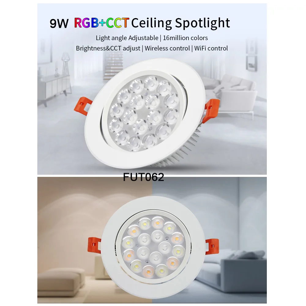 Miboxer 6 Вт/9 Вт/12 Вт/15 Вт/18 Вт RGB + CCT светодиодный потолочный светильник AC110V 220 В с
