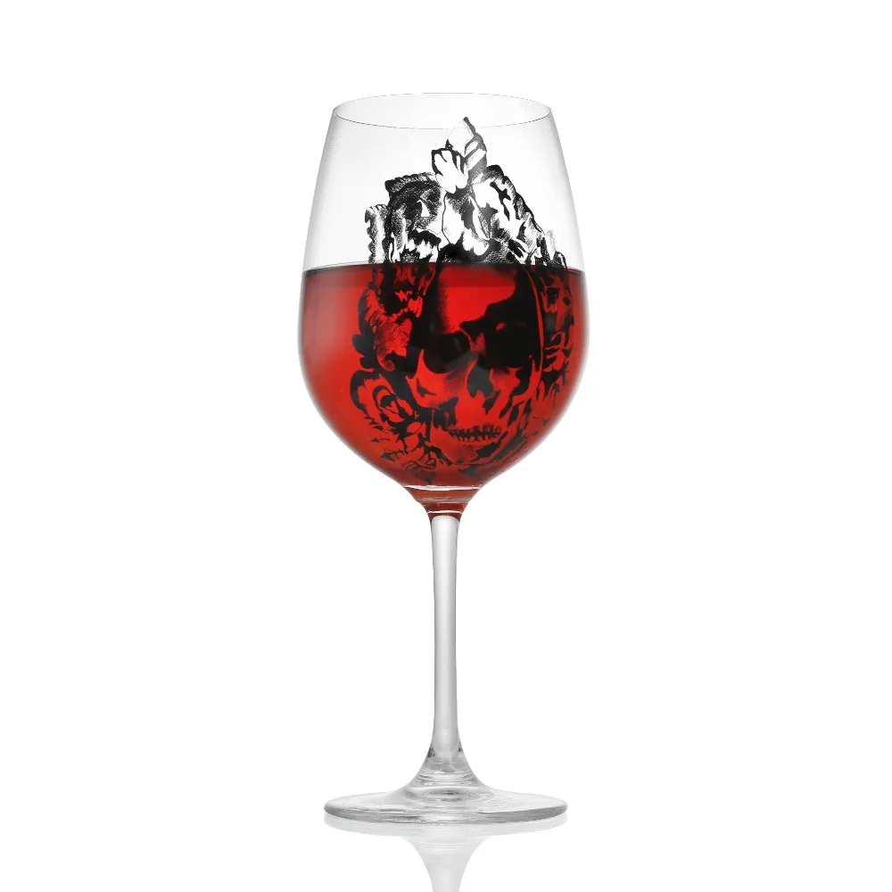 

1 Pcs Skull Wine 20OZ Glass Cup Transparent Crystal Skull Glass Brandy Snifters 630ML Big Capacity