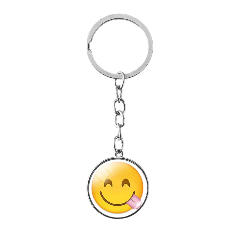 SMT162 43 Потрясающий классический желтый смайлик брелок Be Happy Emoticon ретро поп-арт кулон в черной ссылке украшения для выпускного - Цвет: SMT162 43