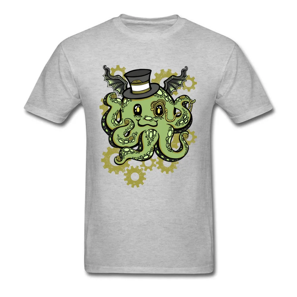 Мужская футболка в стиле стимпанк Cthulhu хлопковые футболки с коротким рукавом для