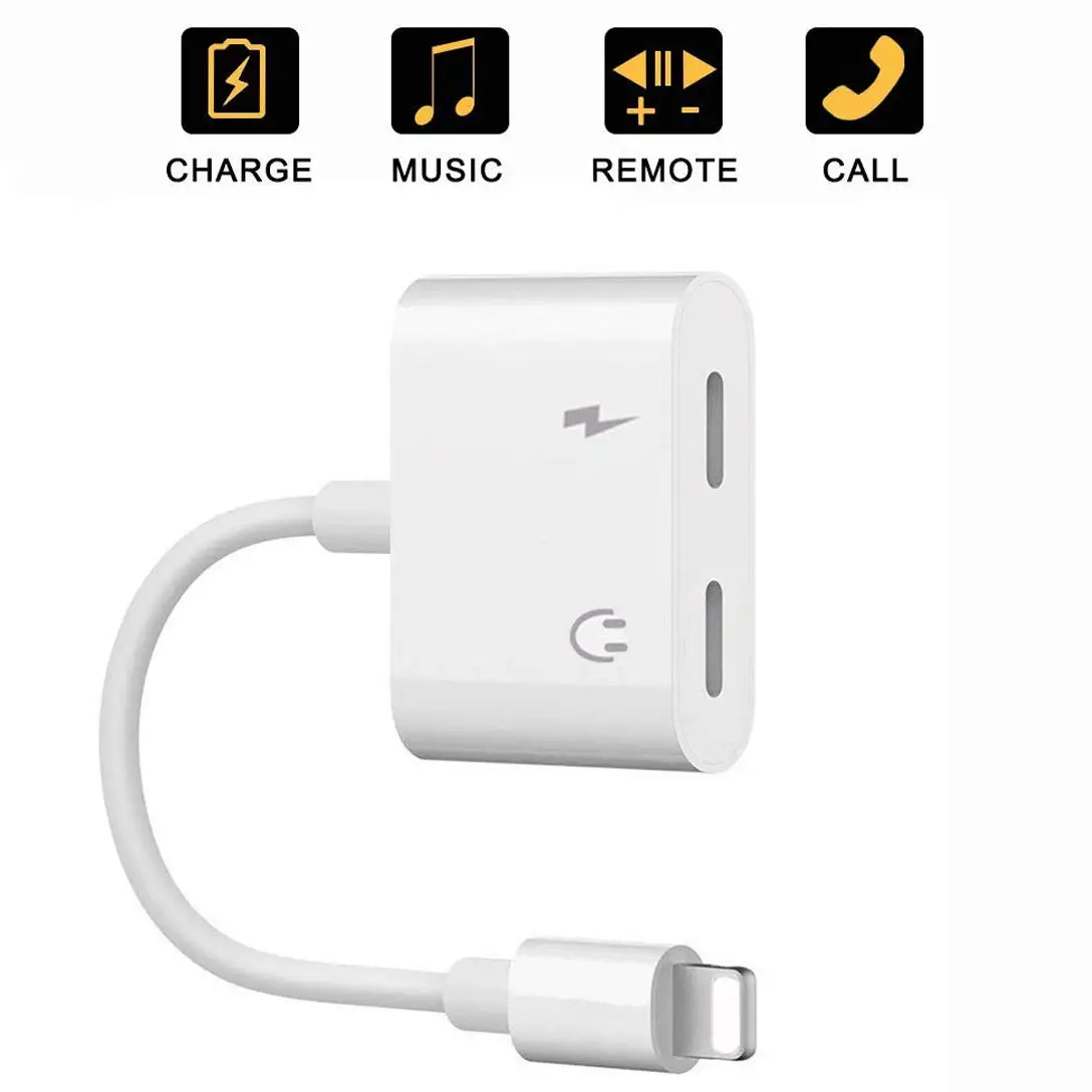 Для iPhone 7X8 Plus двойные наушники для iPhone адаптер для Lightning разветвитель зарядный кабель IOS 12,2 для Lightning N20C