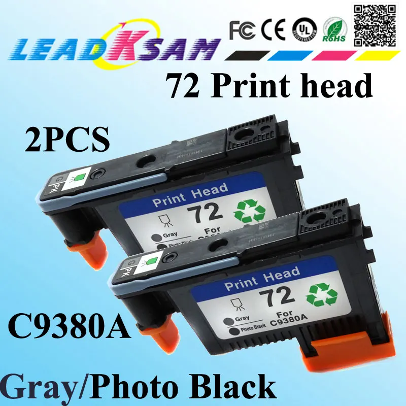 2x Gray Photo/Black printhead compatible for hp72 72 G/PK C9380A T1200/ T1300/T2300 | Компьютеры и офис
