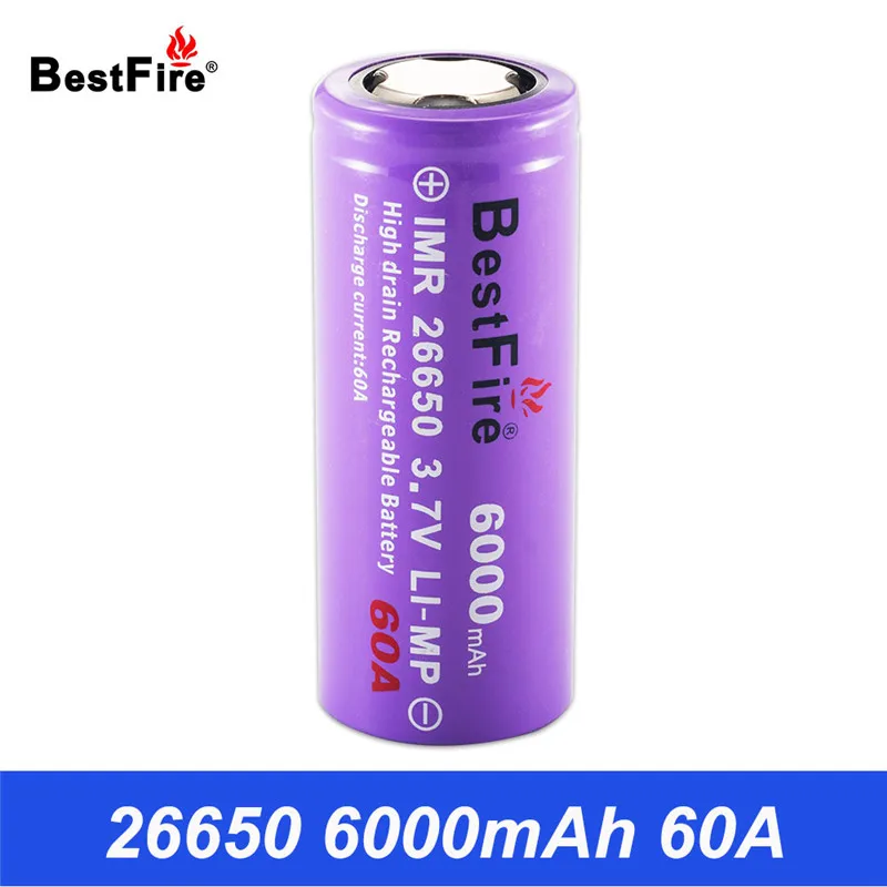 1PCS 26650 батарея 3,7 V li-ion recargable 26650 6000 mAh para E cigarrillo Vape светодиодный фонарь linterna an фонарь a 26650 b009 фонарь с аккумулятором - Цвет: 1PCS