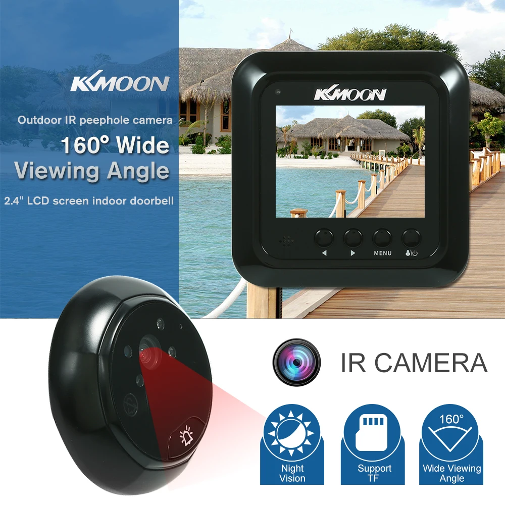 KKmoon 2 4 &quotЖК цифровой глазок 160 ° зритель дверной звонок ИК камера ночное видение