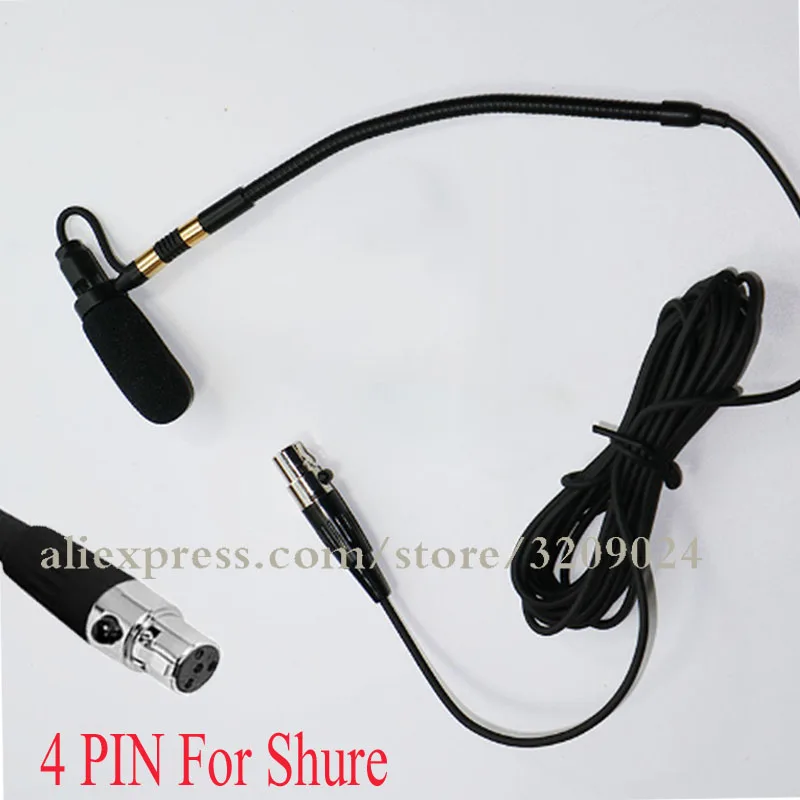 

Saxophone Microphone Orchestra Trumpet Sax Gooseneck Musical Instrument Condenser mic Stage Performance For SHURE 4 Pin TA4F