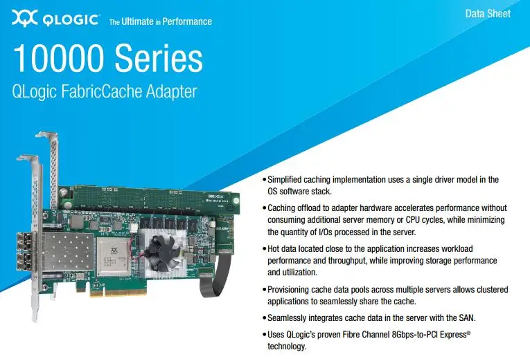 

RaidStorage QLogic QLE10522-C-CK QLE10522 2 Port 8Gbps Dual SFP+ FC SR-Optic PciE Controller Fibre Channel Adapters HBA Card
