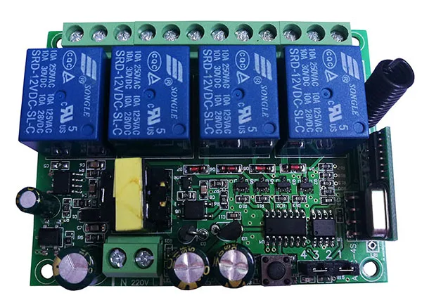 AC110V 220V 230V 10A реле 4CH 4 CH Беспроводной RF пульт дистанционного управления светильник 10A релейный выход Модуль радиоприемника+ передатчик