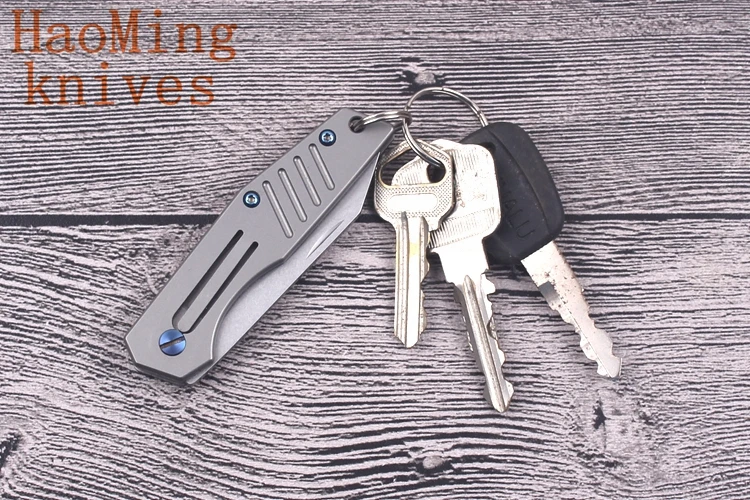 Мини портативный брелок спасательный D2 стальной складной нож карманный