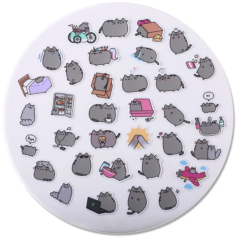 40 pcs fat cat expression homemade sticker for kid diy laptop waterproof skateboard moto phone car toy scrapbooking stickers free global shipping