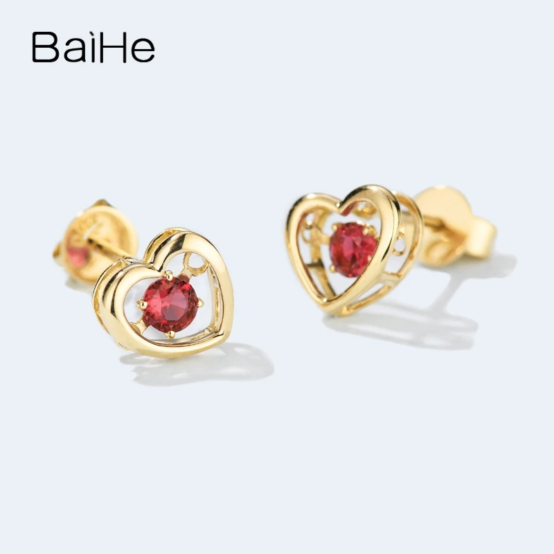 Серьги BAIHE из настоящего однотонного желтого золота 14 к танцующие серьги с