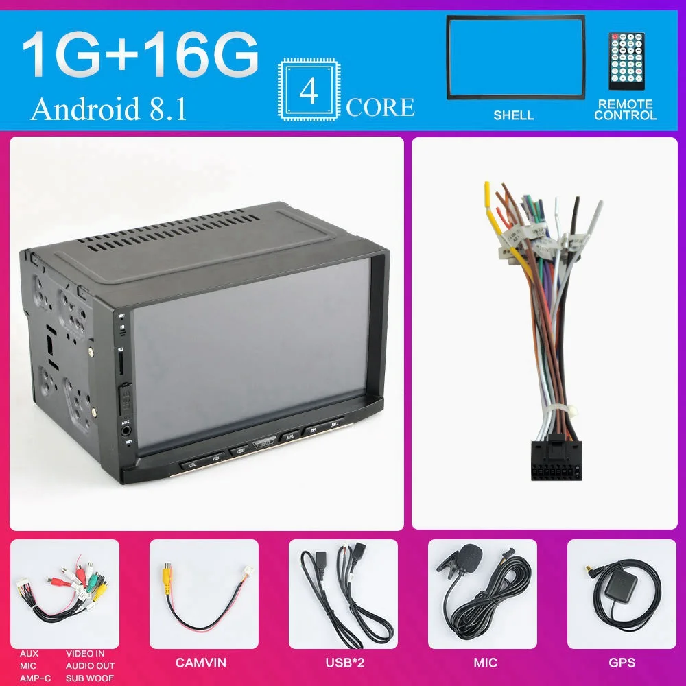 7188B-4-1G-16G Android 8,1/9,0 2 din Автомобильный Радио мультимедийный плеер gps DAB RDS Wi-Fi без DVD навигации Bluetooth 7 дюймов 2DIN автомобильный встроенный стерео - Цвет: 7188B-4-1G-16G