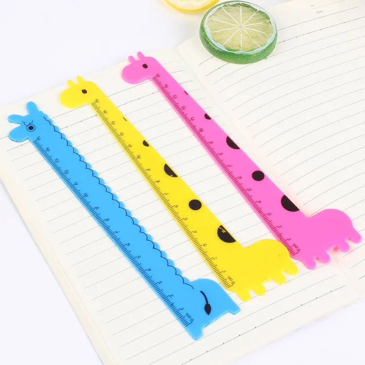 10 шт./лот креативные милые Мультяшные Животные Жираф дизайнерские линейки для
