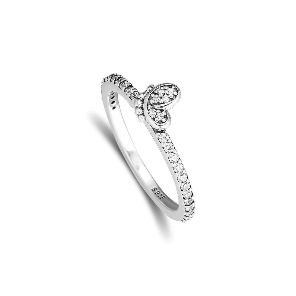 

Authentic 925 Sterling Silver Bedazzling Butterfly Finger Ring for Women DIY Wedding Engagement Ring Party Gift Wholesale
