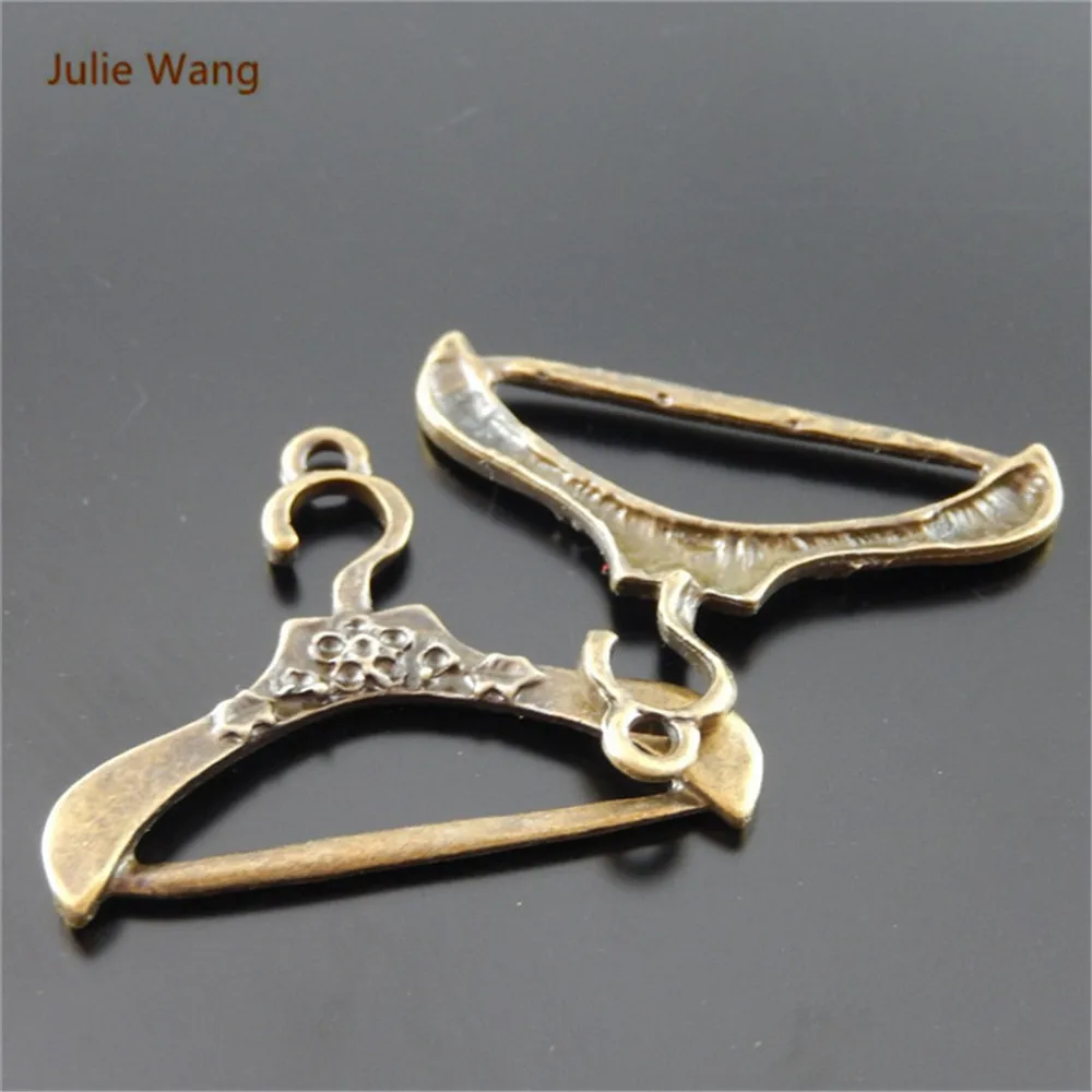 Julie Wang 10 шт. Ретро Бронзовая вешалка для одежды из металлического сплава форма