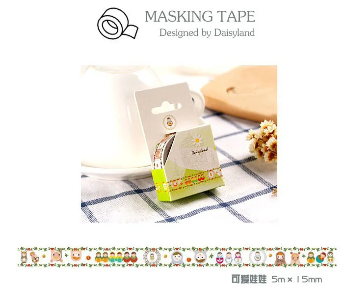 1 коробка Новый 5 см в ширину милый маленький Кимоно Девушки васи лента клейкая DIY